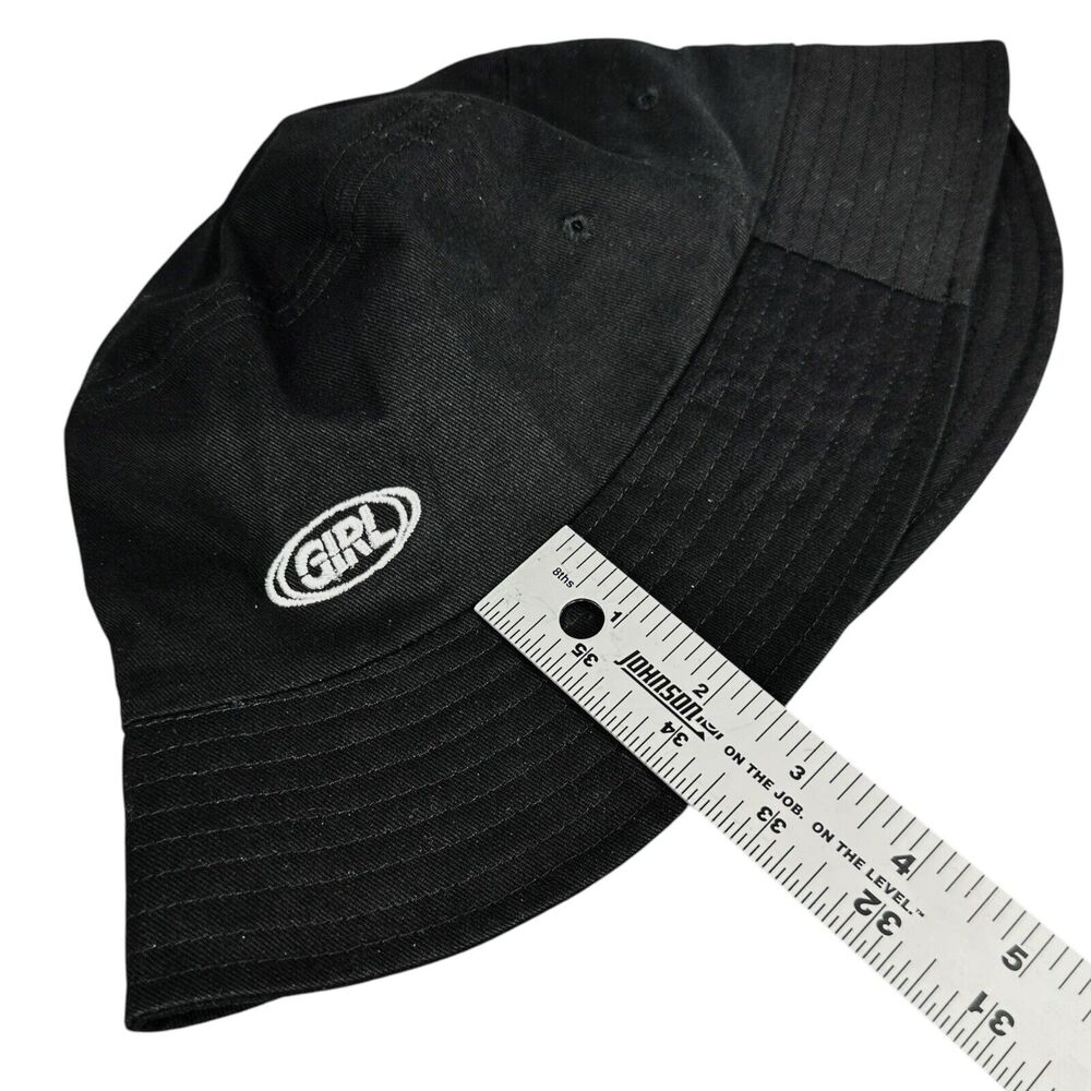 Wego Bucket Hat Embroidered "Girl" Black Denim - Picture 6 of 6